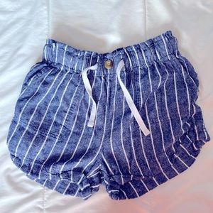 Size small blue and white striped shorts